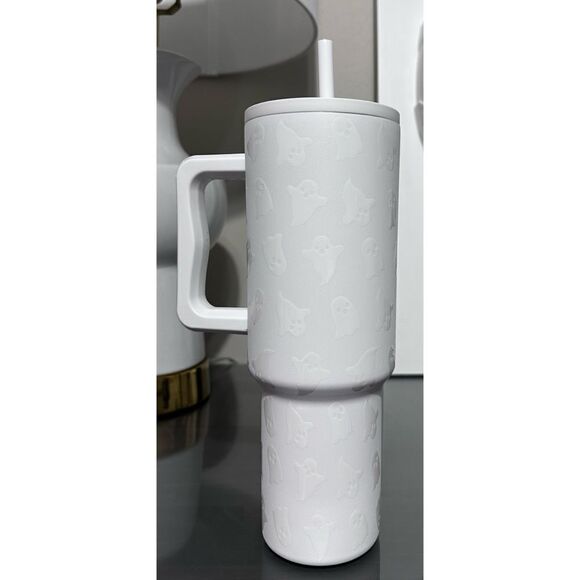 Simple Modern Halloween White Ghost 40oz Trek Tumbler - Picture 3 of 6